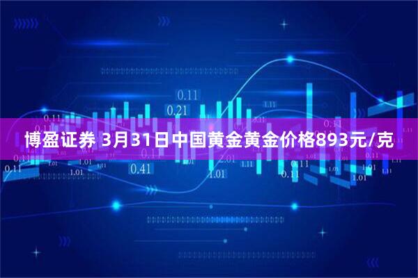 博盈证券 3月31日中国黄金黄金价格893元/克